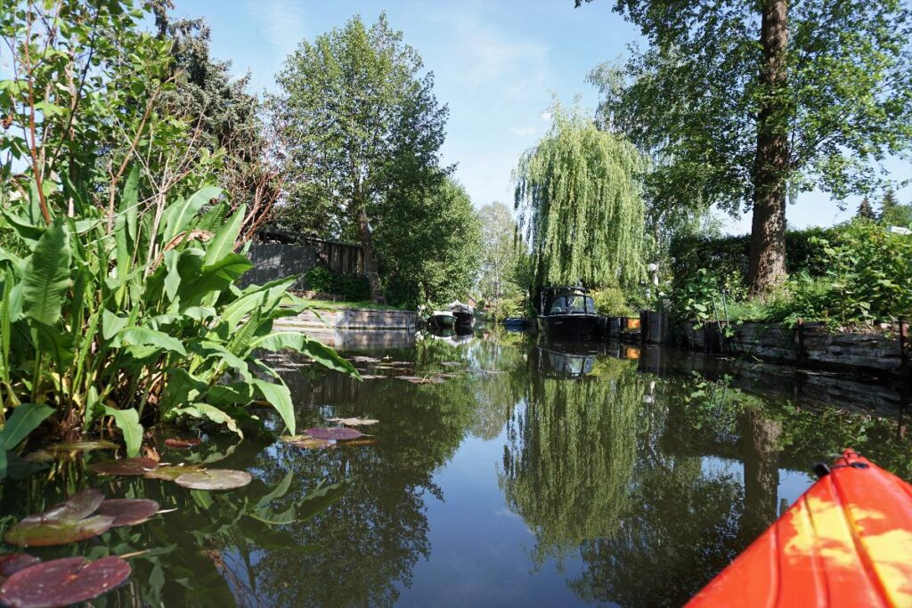 Kayaking on the waterways around Rahnsdorf in southeast Berlin.